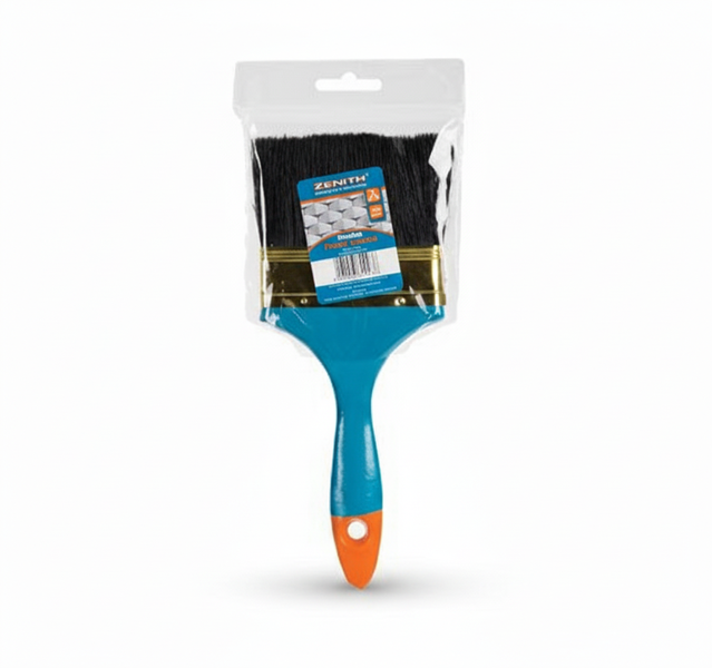 Zenith 100mm Wooden Handle Paint Brush in PVC Bag