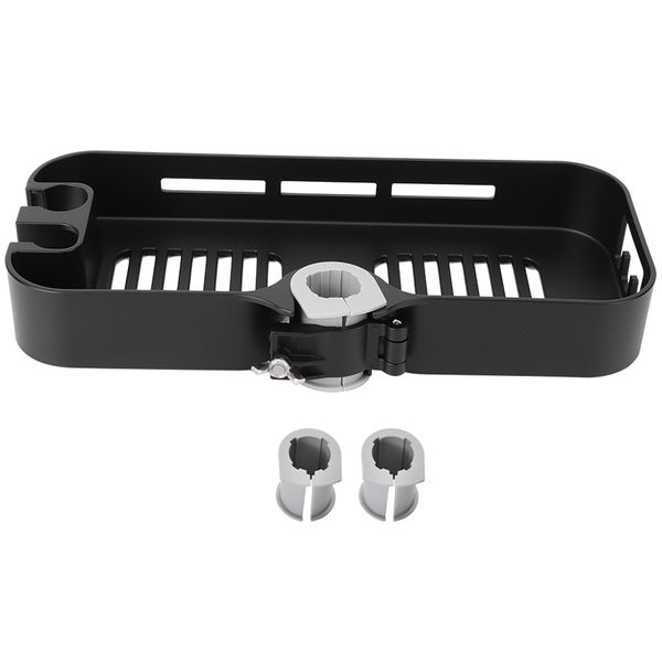 Matte Black Shower Pole Storage Shelf With Holder