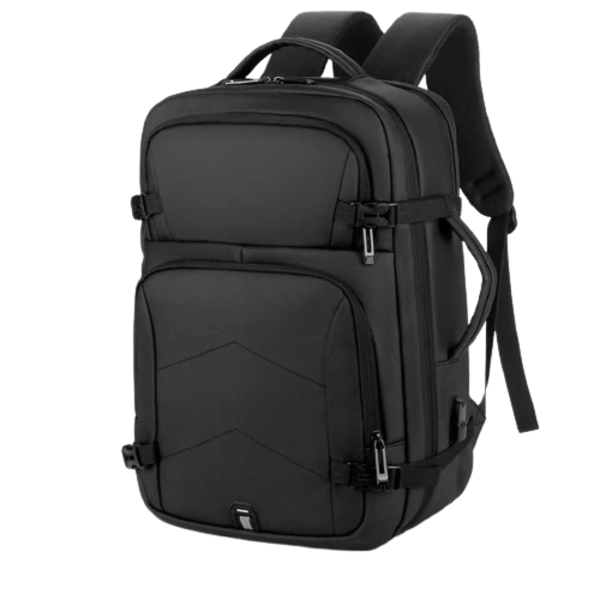 Waterproof Anti-Theft Laptop Bag With USB Charger - Black