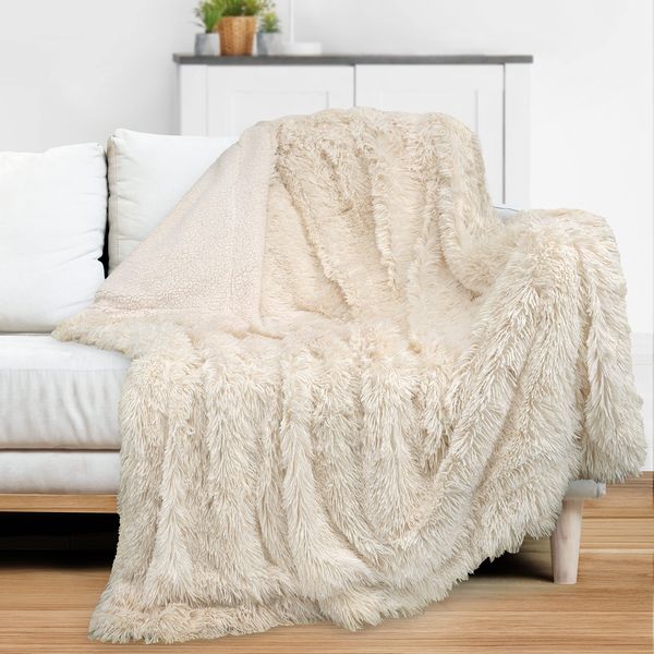 Aria Cotton Plain Throw Sherpa