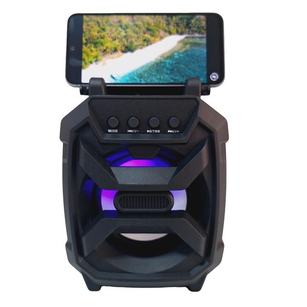 Get Connected Wireless Speaker with Cellphone Holder- Colour Changing