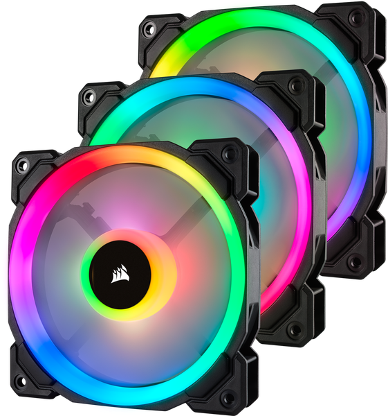 Corsair LL120 RGB 120mm Dual Light Loop RGB LED PWM Fan — 3 Fan Pack