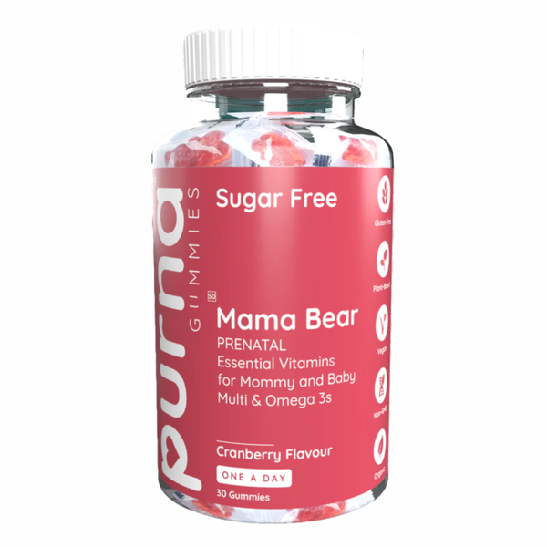 PURNA Gummies Mama Bear Pre-Natal Cranberry (Sugar Free) 30s (3 Pack)
