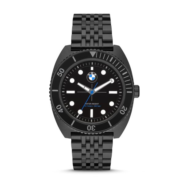 BMW Three-Hand Dive Black Stainless Steel Watch - BMW6011