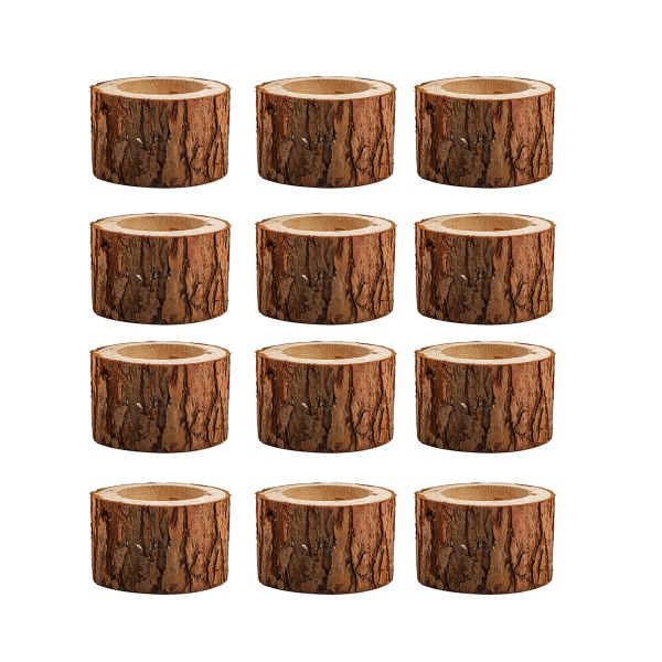 12 Pieces Wooden TeaLight Candle Holders Personalized Wood Candle Holders