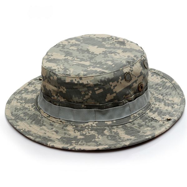 Hiking and Camping Camouflage Brimmed Sun Hat - ACU Camouflage