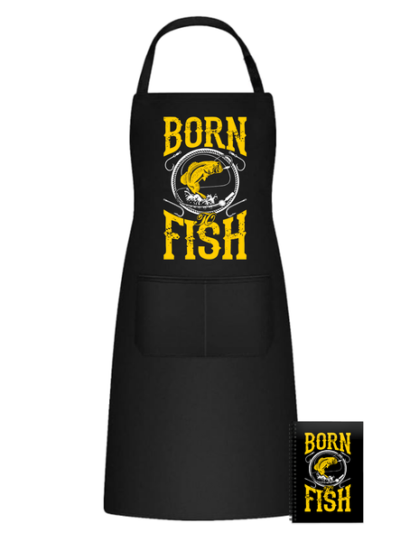 Fishing Camping Fun Kitchen Braai Apron - Born to Fish