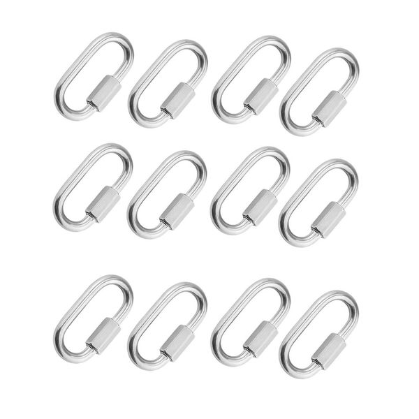 12 Piece 3.2Inch Stainless Steel Carabiner Chain Connector YD 71909