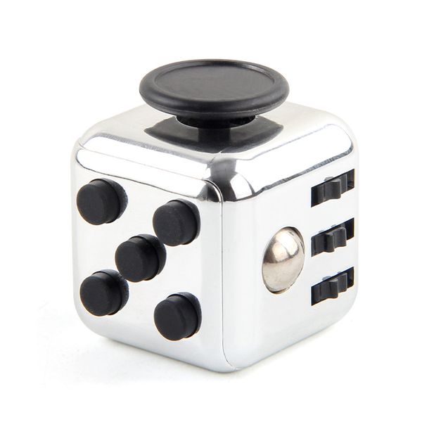 Fidget Toy Stress Relief Magic Cube Dice - Silver