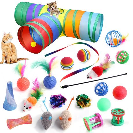 21Pcs Cat Interactive Toy Cat Toy Set with Tunnel and Stick Shop Today. Get it Tomorrow takealot