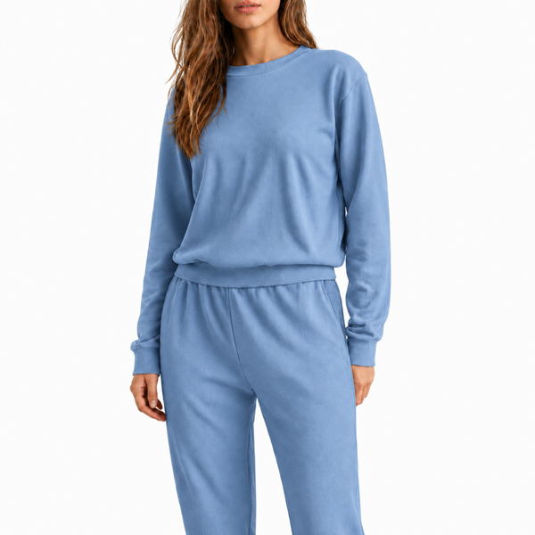 Ribbed Loungeset - Powder Blue