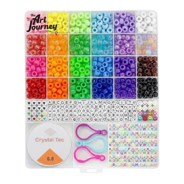 The Art Journey DIY Deluxe Beads Combo Kit - Round Pony &amp; Letter Beads