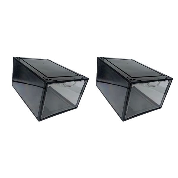 Set Of 2 25.2 x 18.3 x 33.9cm Acrylic Stackable Shoe Storage Box F52-8-1491