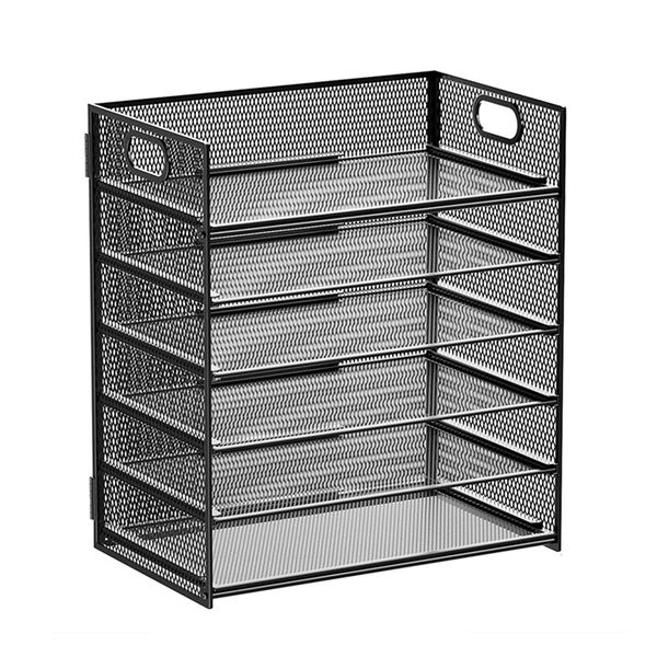 6 Tier Paper File Tray Organizer for Desk, Mesh Desk Letter Paper File