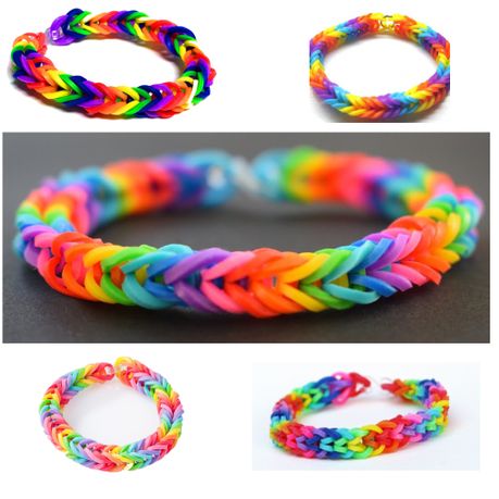 Rainbow Refill Rubber Bands Bracelet Jewellery Making Kit Mini