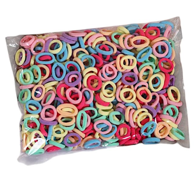Multicolour Kids Hair Ties - 500 Piece