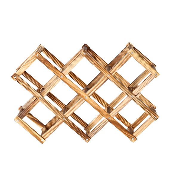 Wooden Wine Rack Stand to Display Up to 10 Bottles - Natural