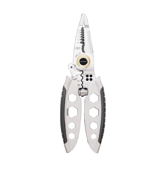 7" (18cm) Wire Stripper Tool with Hex Holes, Chrome Vanadium Steel