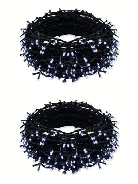 20M Black Rubber Connectable String Christmas Fairy Lights 2Pieces