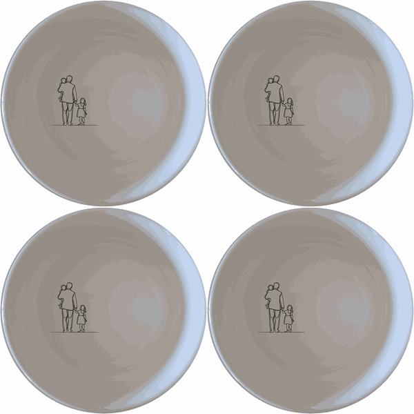 Sillohette Father Daughter Bowl Set of 4 - Range 4
