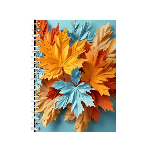 Orange Yellow And Golden Maple Leaves Notebook Gift Idea A4 Notepad Pad 106