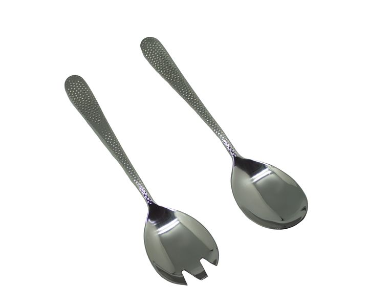 Eetrite 2 Piece Hammered Salad Server Set SS