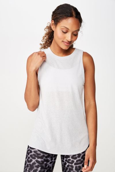 Women's Cotton On Active Curve Hem Tank - Grey Marle