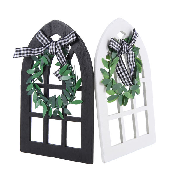 Wooden Farmhouse Tray Decoration Plaid Rustic Farmhouse Decor 2Pieces