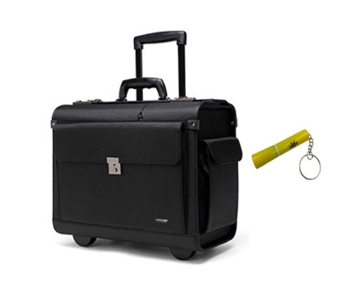 Executive Laptop Pilot Trolley Case 17 With MXM Keyring Flashlight