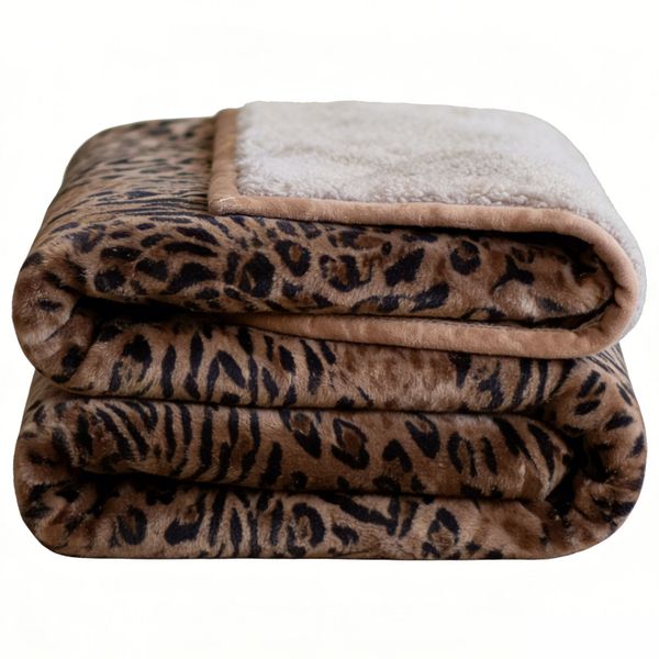 Leopard Fleece Throw Blanket,Coral Fleece Blanket