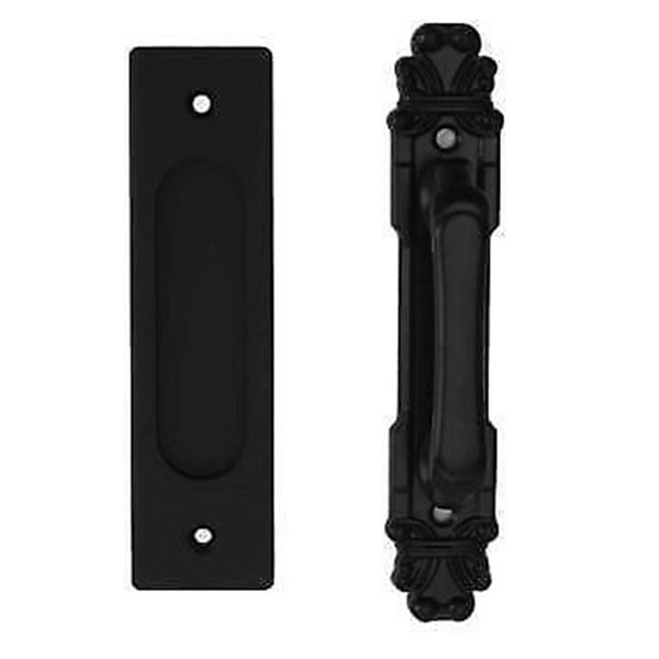 Durable Modern Sliding Barn Door Handle - Black Finish for Gates and Cabinets