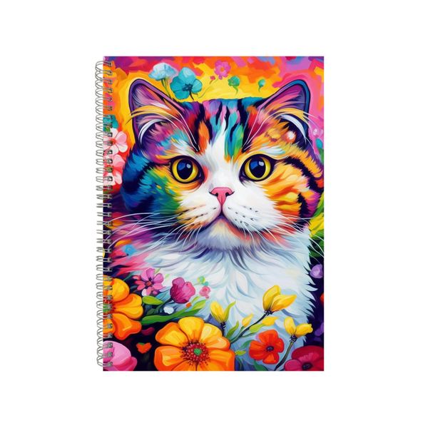 Fold Cat Scottish Colorful Neon Notebook Gift Idea A4 Notepad Pad 74