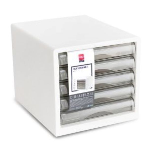 Deli 5 Draw File Cabinet - White