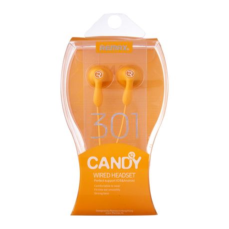 Remax Candy Series Earphones with Mic Orange Shop Today. Get