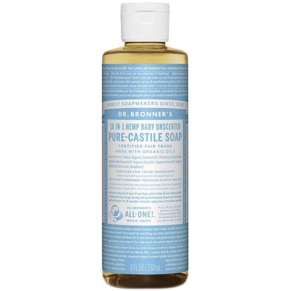 Dr Bronner Baby-Unscented Pure-Castile Liquid Soap 237ml