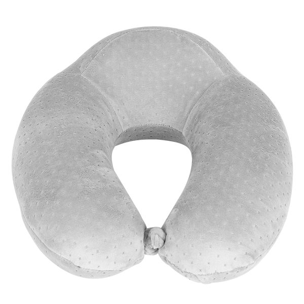 Velvet Memory Foam Travel Neck Pillow Rose Red