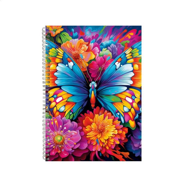 Carnations View Butterflies Neon Notebook Gift Idea A4 Notepad Pad 70