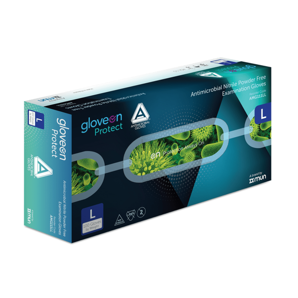 Antimicrobial Nitrile Powder-Free Examination Gloves (Box of 100)