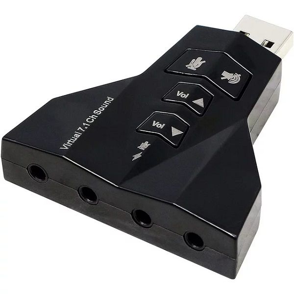 USB Audio Adapter With 7.1 Surround, Mic And Speaker Jacks