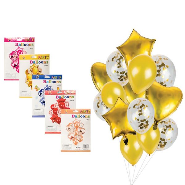 Bulk Pack x 4 Balloon Bouquet Foil + Latex 14pcs Per Pack