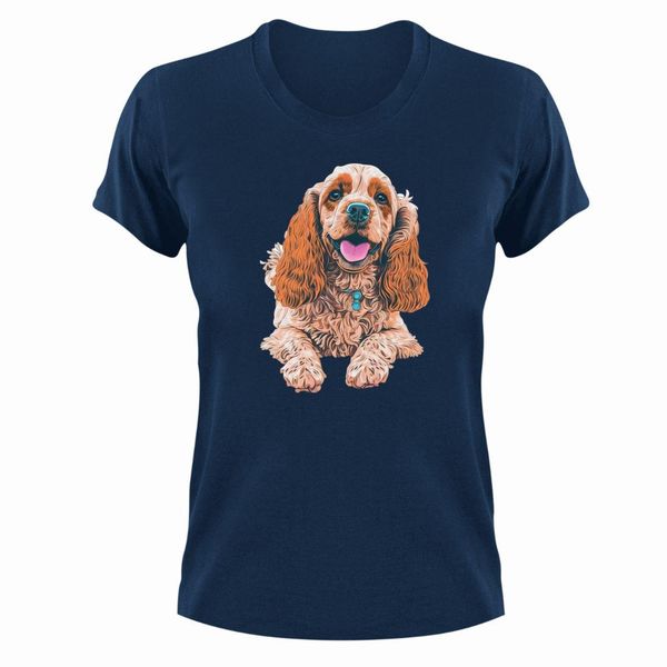 Cocker Spaniel T-Shirt Gift Navy Christmas Birthday Present 332