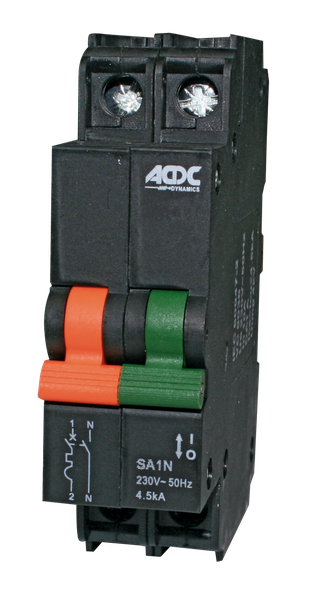 ACDC Circuit Breaker 13mm 4.5kA 1 Pole+N D-Curve 63A