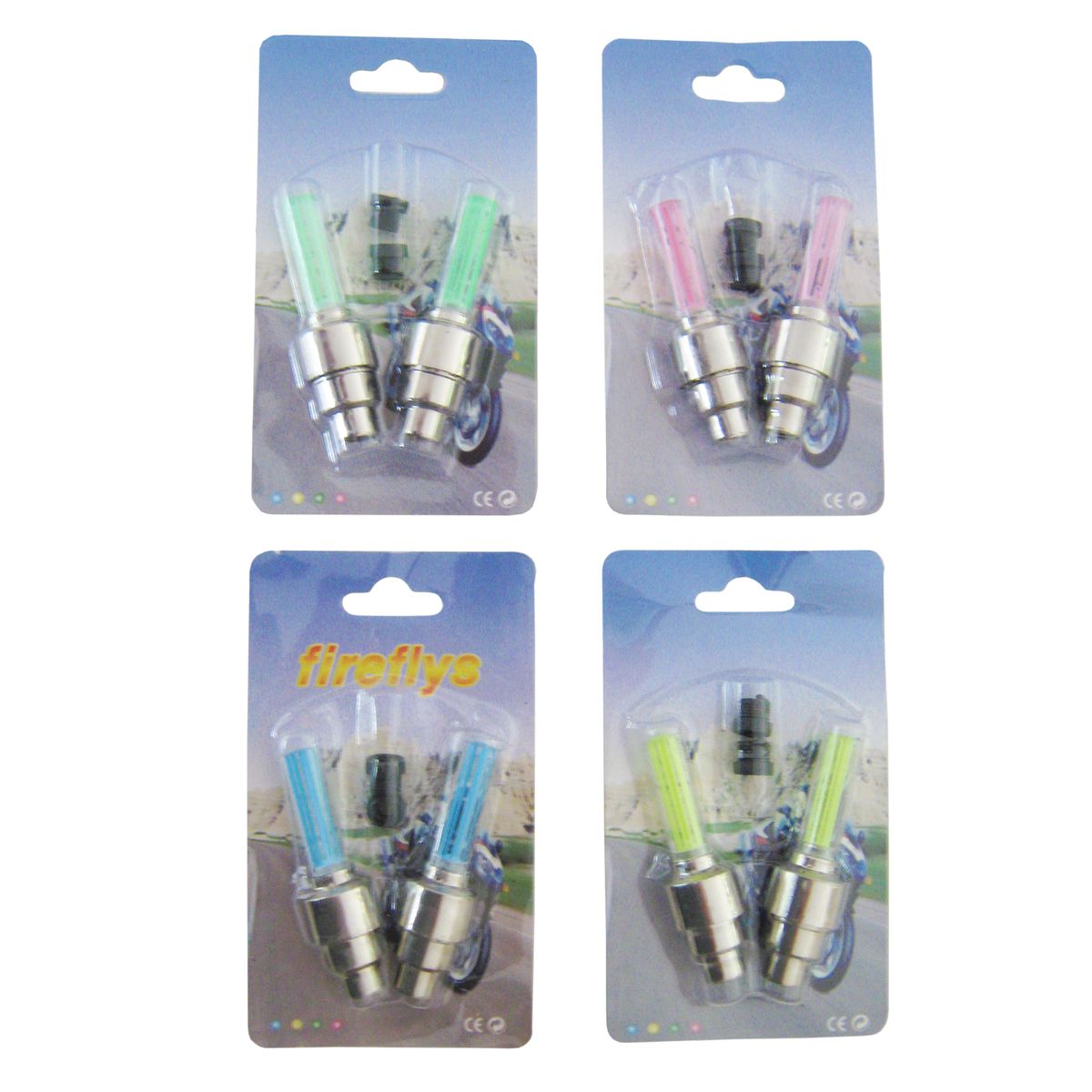 Klingshield Bicycle Tire Valve Lights with Batteries (Set of 8) Shop