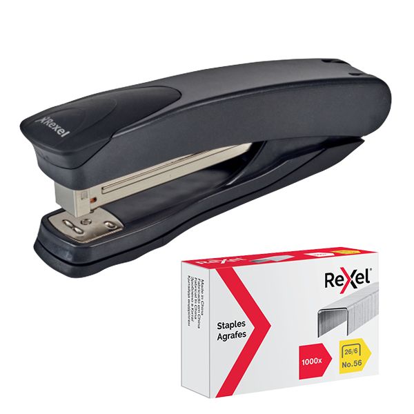 Rexel Taurus Full Strip Plastic + Rexel No.56 Staples Box of 1000 Bundle