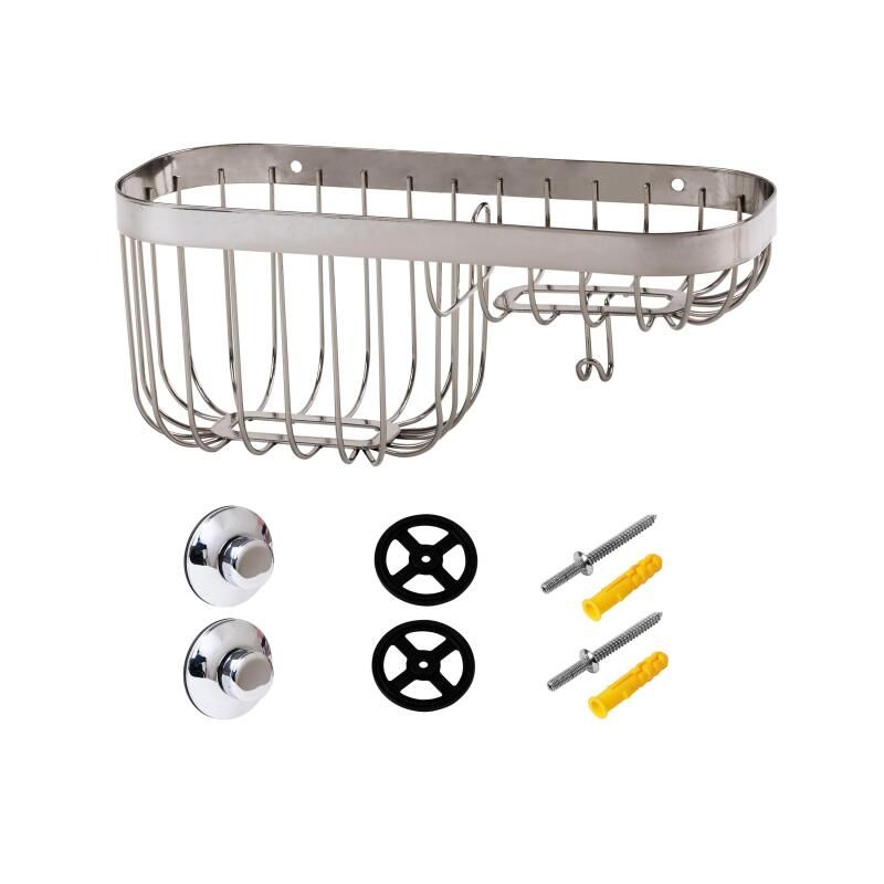 Shower Basket With Soap Holder Neo Chrome Shinny Sensea