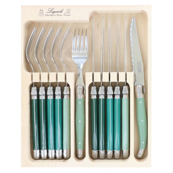 Andre Verdier Laguiole 12 Piece Steak Knife &amp; Fork Set