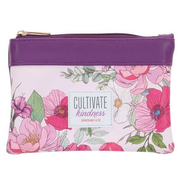 Zipper Pouch - Cultivate Kindness, Faux Leather