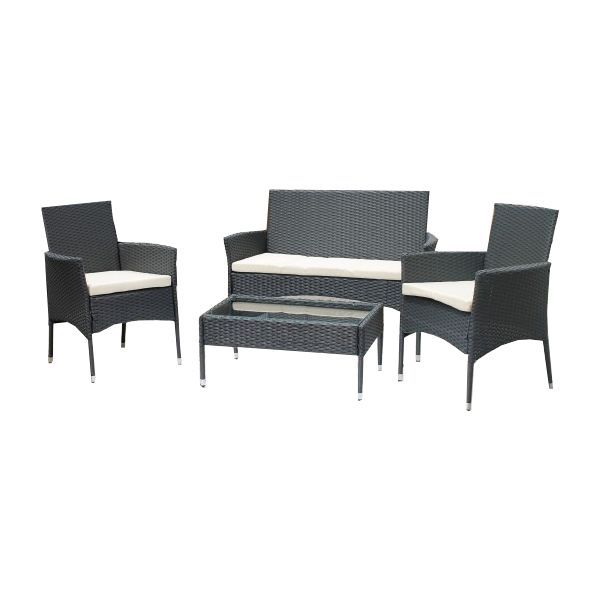 Finery - Black/Grey Anguilla Rattan Set