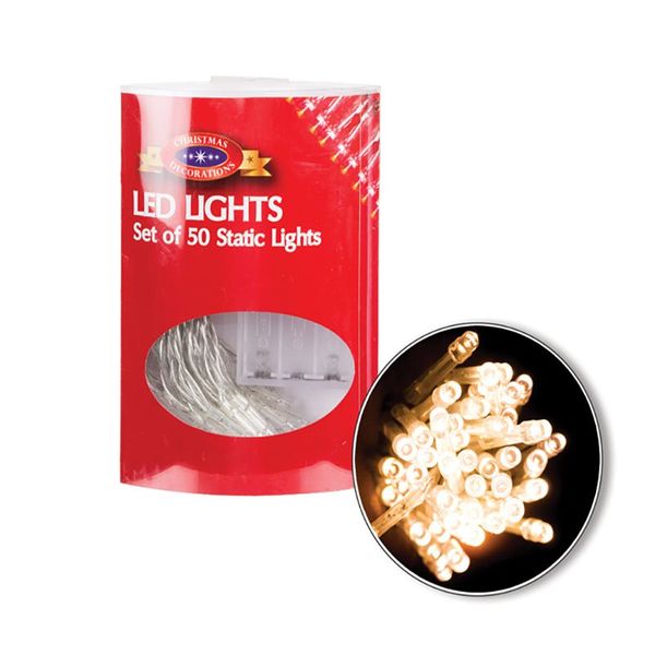 Bulk Pack x 2 Xmas Lights Battery Operated In 50xLED 5 Meter
