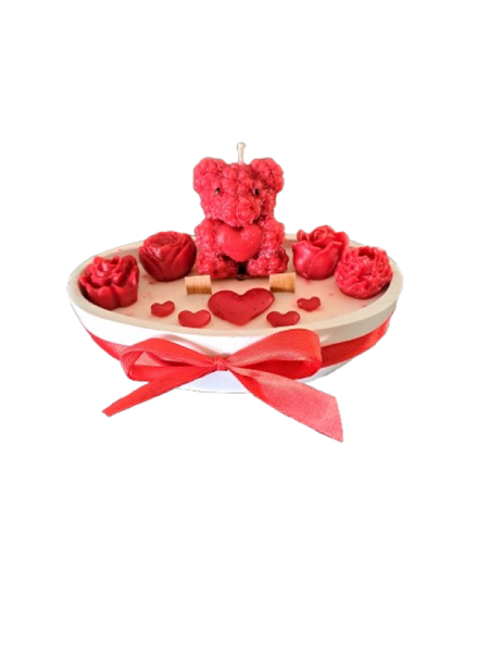 Valentine's Oval Soy Candle - Vanilla &amp; Cherry